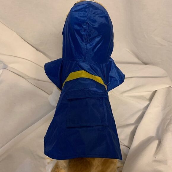 Paws & Claws Blue and Yellow Doggie Raincoat Sz S - Picture 3 of 6